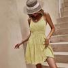 Summer Vacation Style Printed Suspender Dress Backless Fashion Small Fresh Sleeveless Skirt