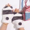 Fleece-lined Half Finger Gloves  Winter Velvet Mittens Cute Panda Plush Gloves  Riding