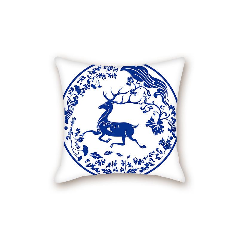 2025 Modern Blue & White Porcelain Series Backrest Pillow Cover for Sofa & Bed