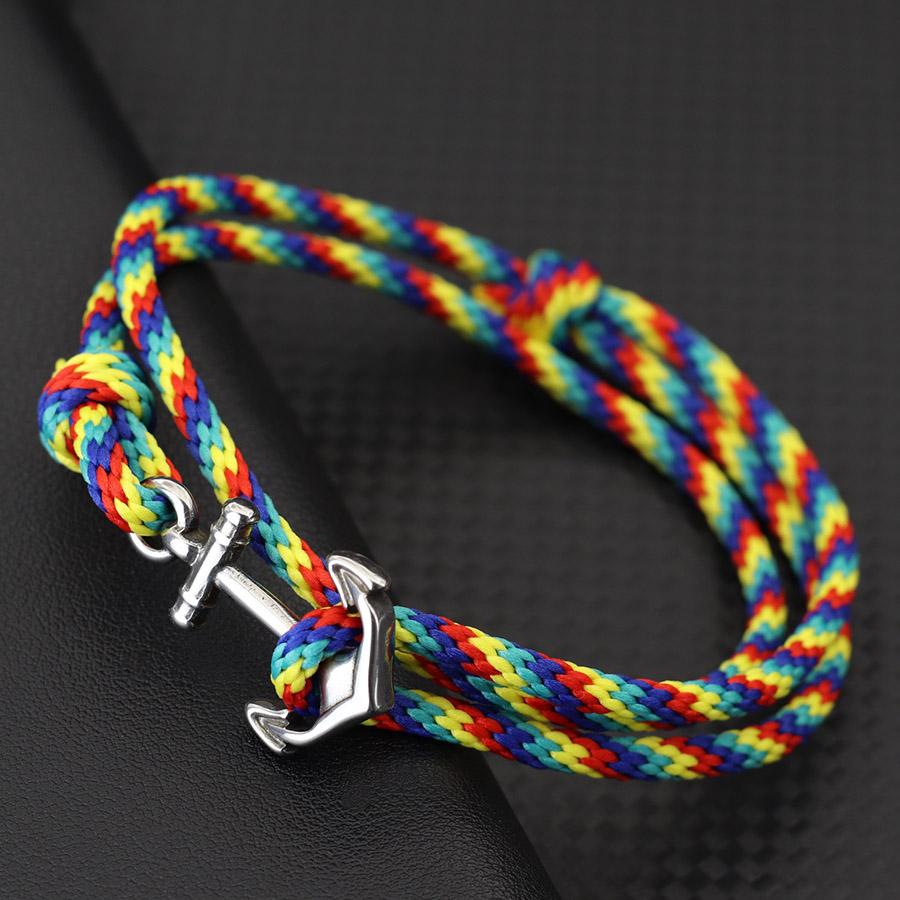 Stylish Anchor Bracelet For Men Double Layer Adjustable Ethnic String Braslet Outdoor Cycling Nautical Braclet Accessories Joias