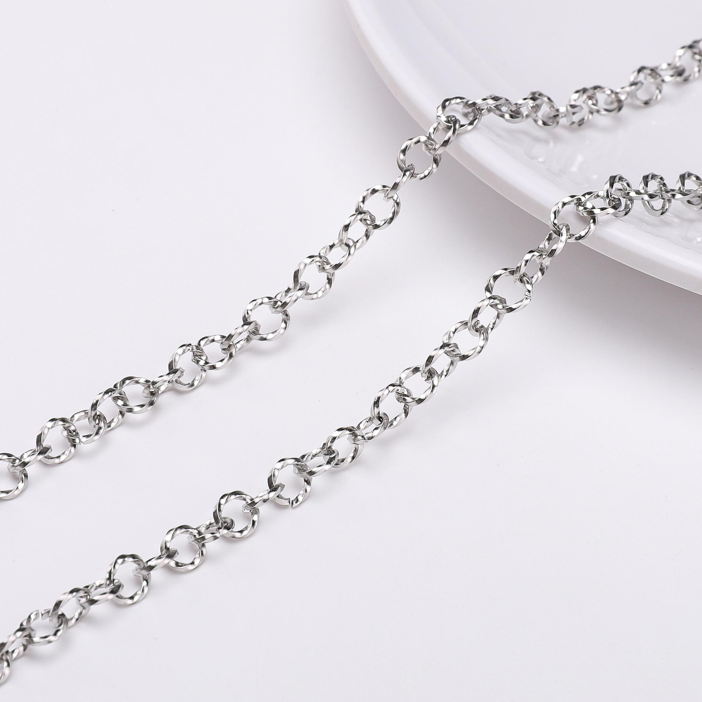 

1-метровая цепочка из нержавеющей стали, базовая панк-цепочка для самостоятельного изготовления ожерелья, браслета, ювелирных изделий, аксессуаров 04 5mm