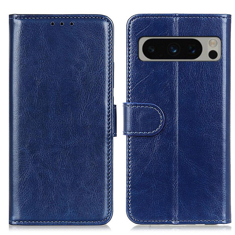 Phone Cover for Google Pixel 8 Pro PU Leather+TPU Wallet Crazy Horse Texture Cellphone Case