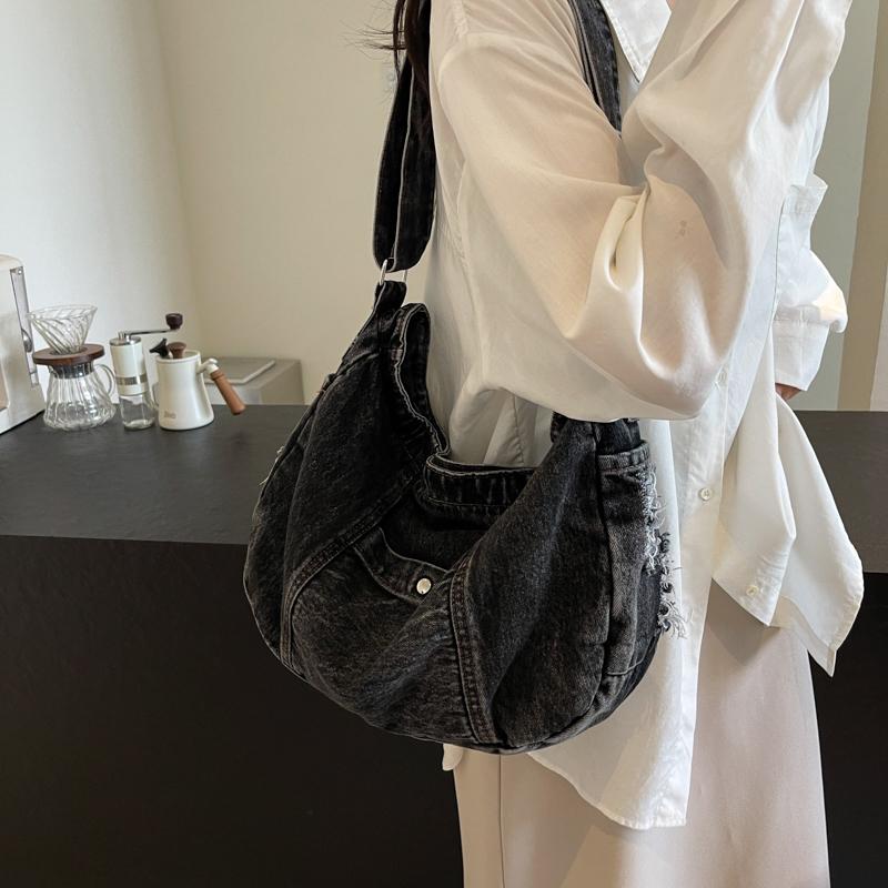 Denim Bag Messenger Bag Women's Crossbody Bag Student Classes Shoulder Bag