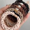 Korean Style Braided Hair Tie Scrunchie - High Ponytail Leather Cover, Customizable Logo