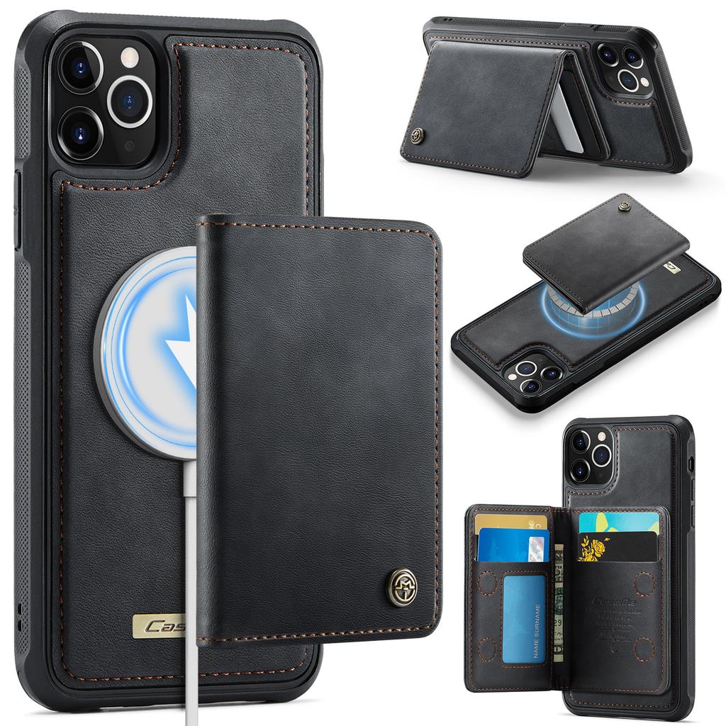 Für iPhone 11 Pro Max Magnetische Hülle CASEME ME80 Serie Leder PC TPU Handyhülle mit Abnehmbarem Portemonnaie