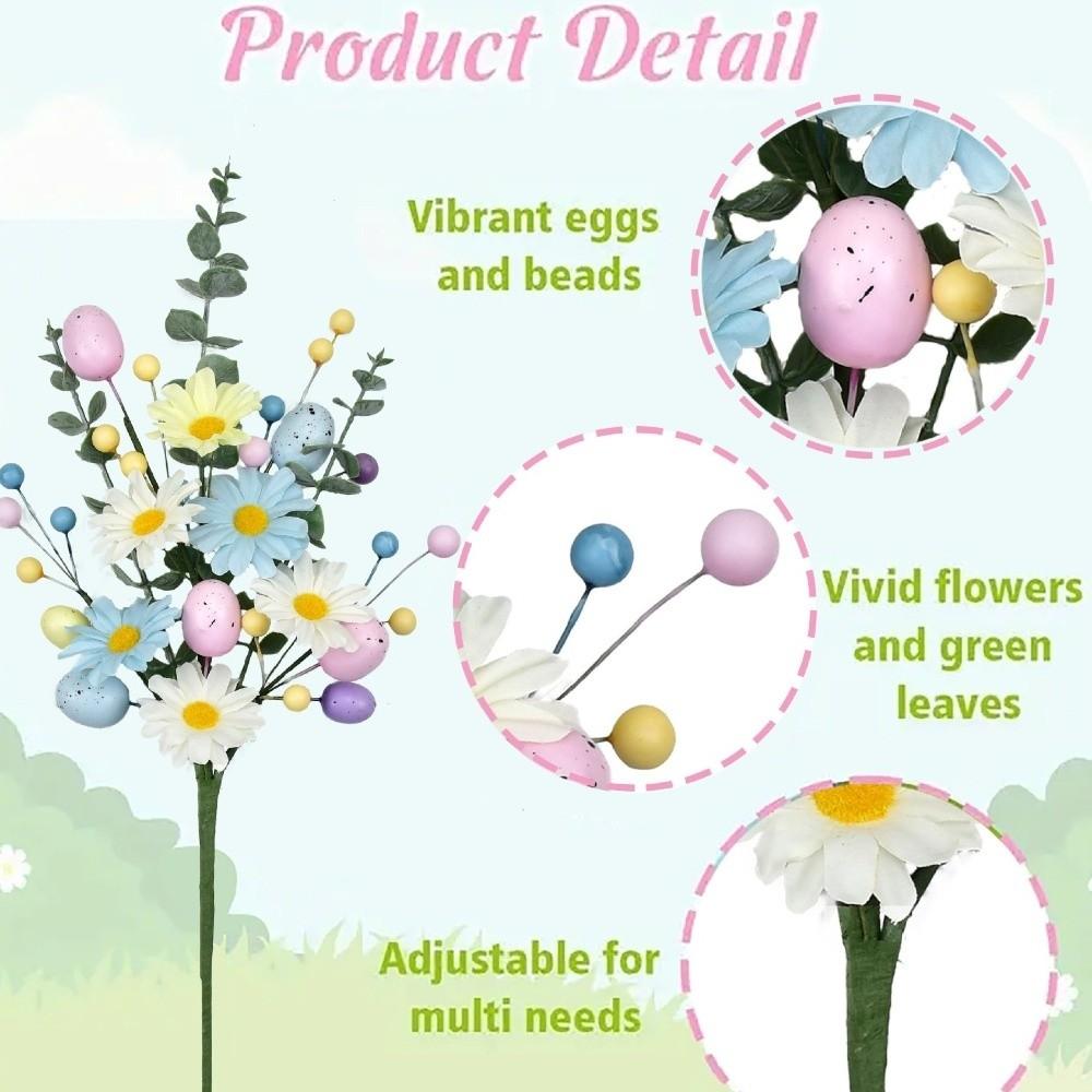 Realistic Easter Flower Bouquet Colorful Decorative Easter Egg Decor DIY Simulated Eggs Bouquets Party Decoration