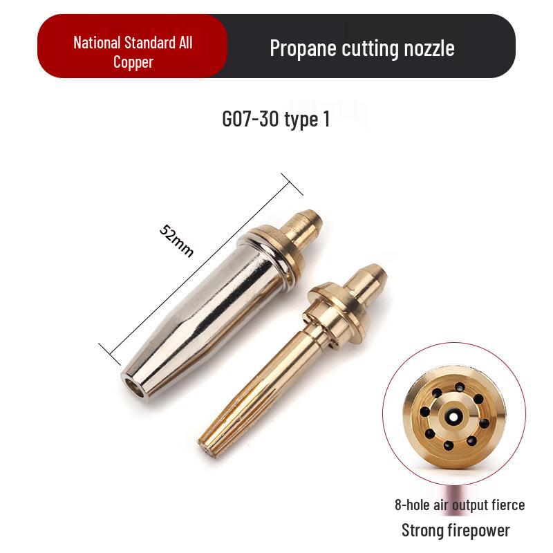 

Oxygen Acetylene Propane Torch Cutting Nozzle with G07-30 100 300 Plum Blossom Tip and Cleaning Needle