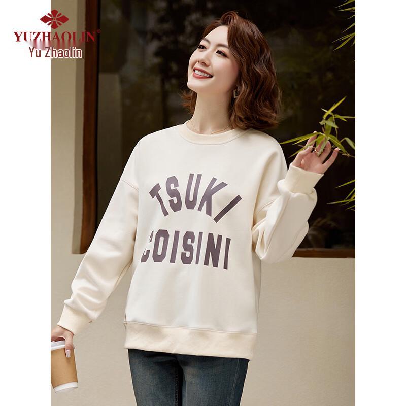 YUZHAOLIN Women's Letter Print Round Neck Sweatshirt
