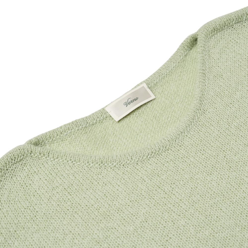 VERNO [Casual] Alpaca Piping Crew-Neck Knit Mint