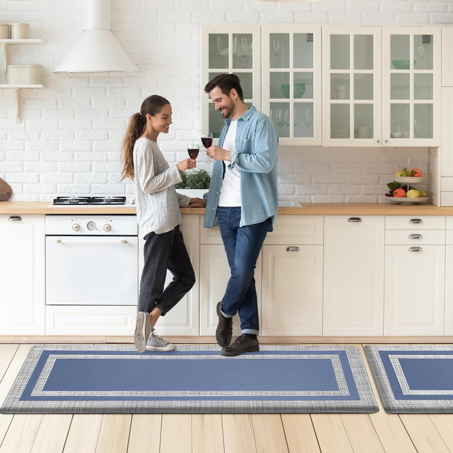 

Коврик для пола серии Мрамор Бытовой Кухонный Маслопоглощающий Нескользящая Полоса Набор из двух частей Коврик для ног Легкий в уходе Дверной коврик 40*60cm