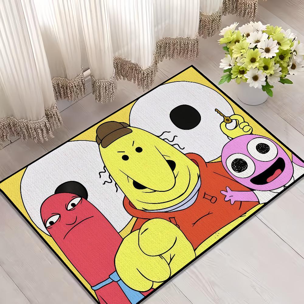cartoon art anime S-Smiling F-Friends small carpet Rug Carpet Home Decor Bedroom Mat Hallway Balcony Entrance Doormat Decoration 40cm x 60cm