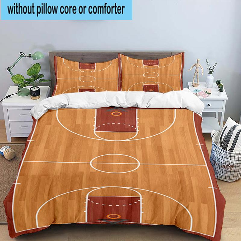 3PCS Basketball On Fire And Ice 3pcs Bedding,Including 3PCS Duvet Cover And 2pcs Pillowcases Perfect for Christmas,Ideal for Bedroom, Dormitory