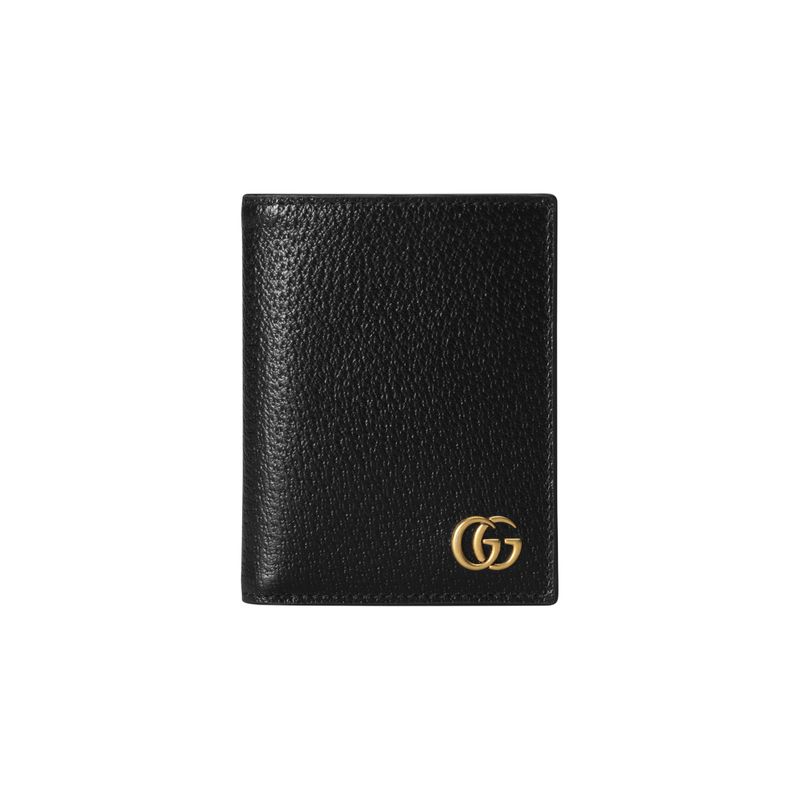 Gucci Marmont Classic Double G Logo Leather Wallet Men wallet Black 760212-DJ20T-1000