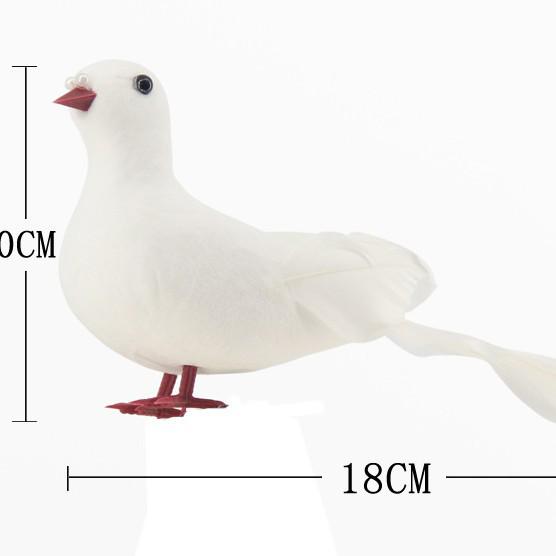 

White Feather Dove Decoration for Weddings and Garden Crafts