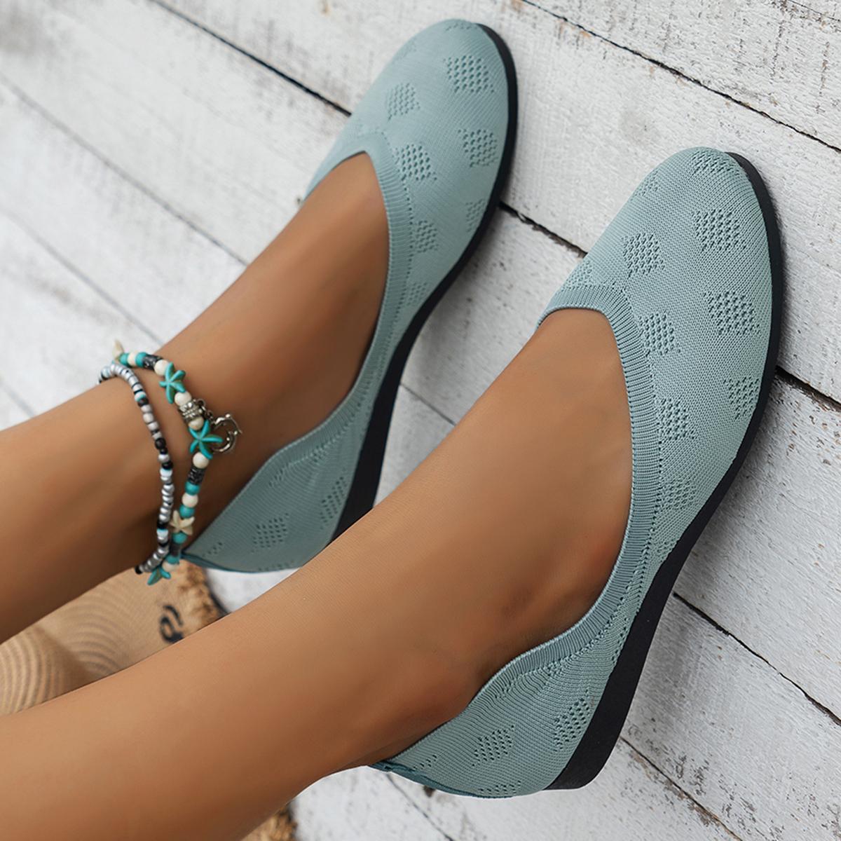 

New Women Round Toe Mesh Ventilation Flat Vulcanized Shoes Woman Solid Color Shallow Mouth Casual Shoes Loafers 43