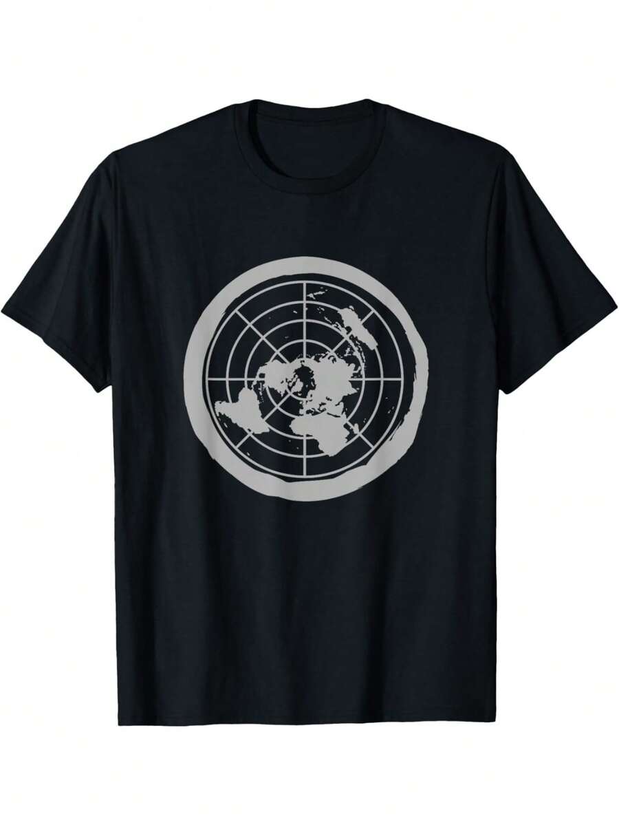 

Unisex S Casual Crew Neck T-Shirt With Flat Earth Graphic - The World Is Not A Flat Place Design S