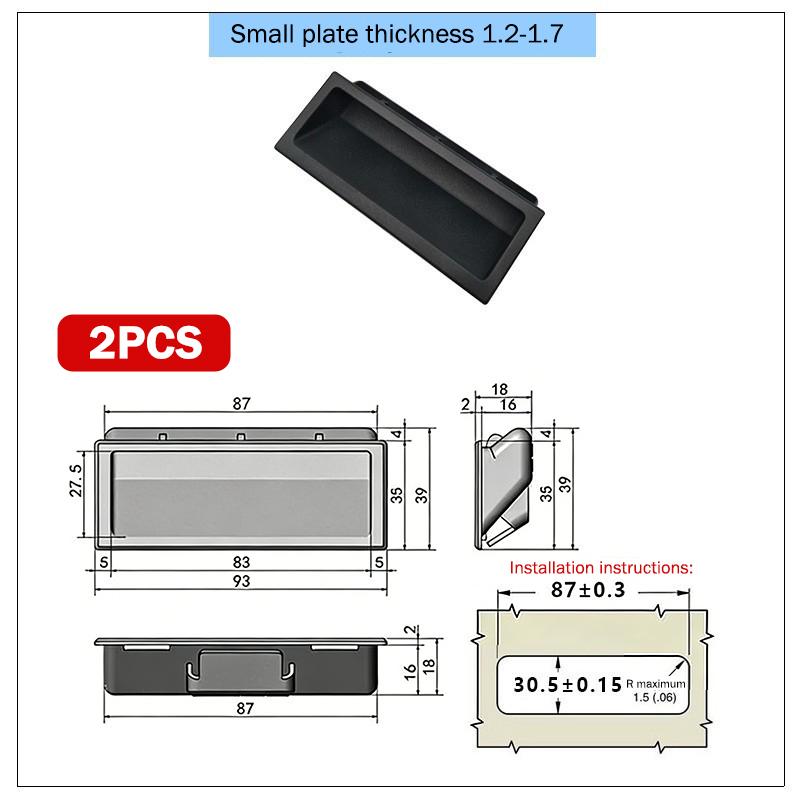 

Plastic Recessed Concealed Handle for Industrial Sheet Metal Cabinets–Flush Mount Grip for Chassis&Control BoxDoors,Durable&Safe