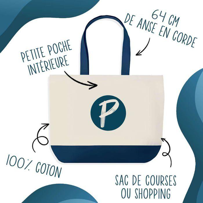 Tote bag - PLANETEE - Shopping Bleu Téléphoniste Aussi Géniale - Coton - Bleu - Anses solides