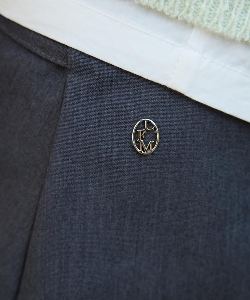 LETTER FROM MOON Mauve Skirt Layered Slacks (Charcoal)