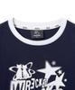 MOZMOZ Wicked Graphic Ringer T-Shirt Navy