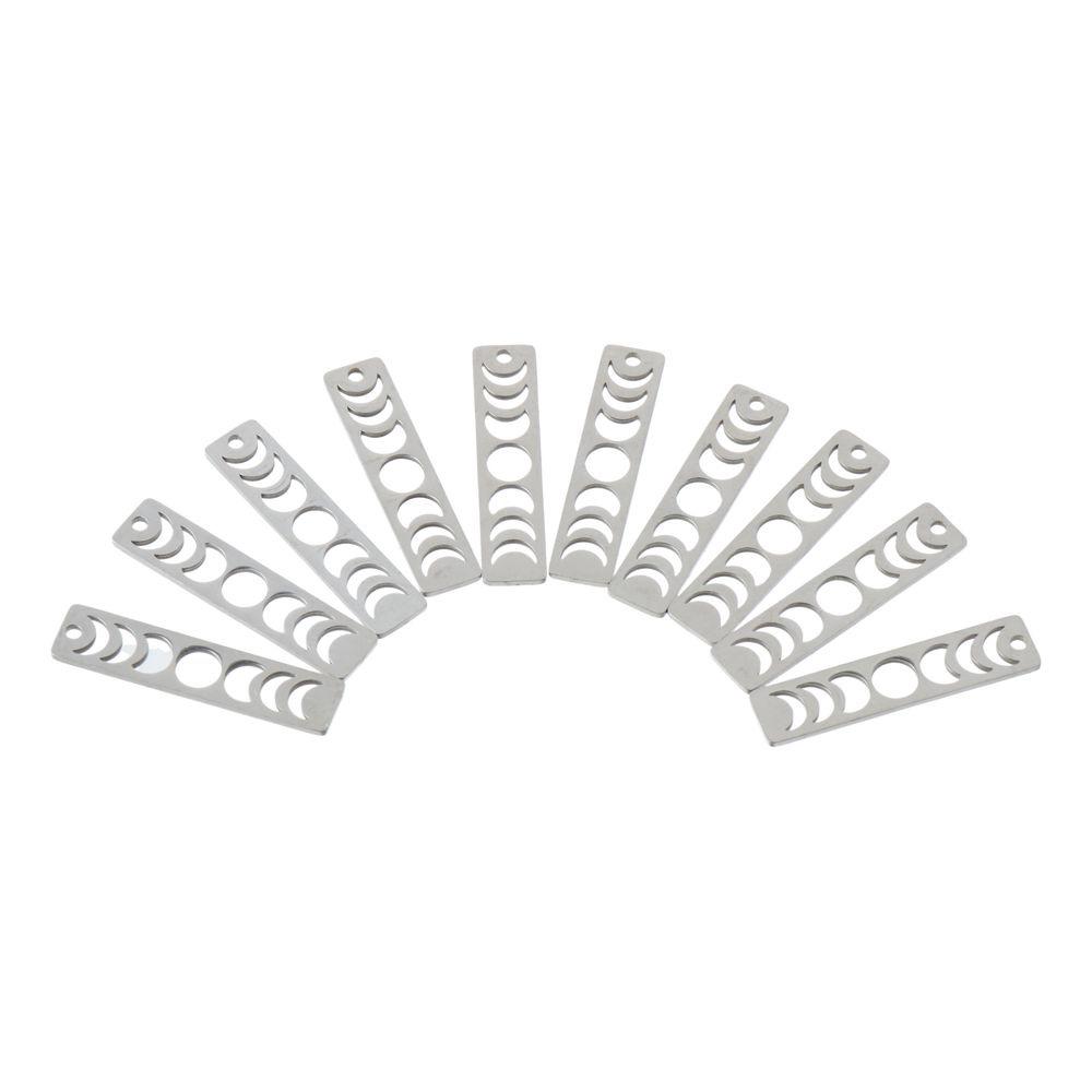 10pcs Stainless Steel Moon Phase Bar Pendants Rectangle Lasting Plated Charm  Handmade Crafts Lovers