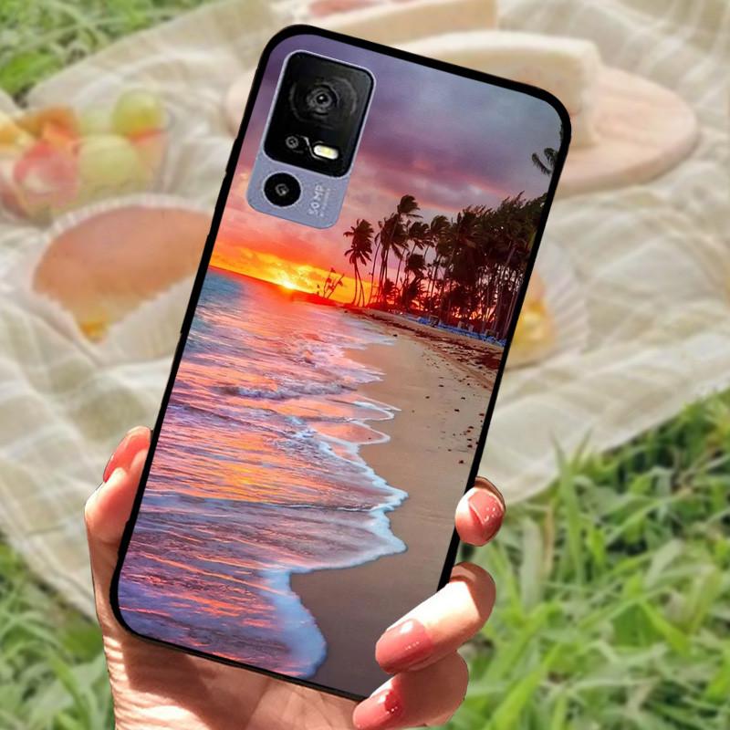 Weiche TPU-Handyhülle für TCL 40R 5G Stoßfeste Schwarze Schutzhülle Bumper für TCL 40 R 5G Schöne Modische Handy-Rückseite Fundas Coques