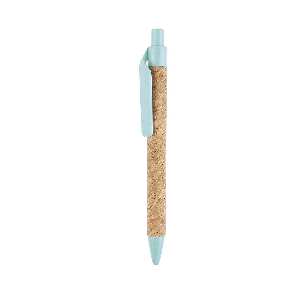 Eco-Friendly Wheat Straw Pen Gift Set with Kraft Paper Bag and Cork Ballpoint Pen Ballpoint Pen 1.0mm