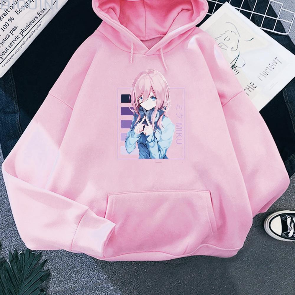 Hot Anime The Quintessential Quintuplets Nakano Miku Print Hooded Men Women Aesthetic Hoodies Harajuku Male Plus Size Sweatshirt