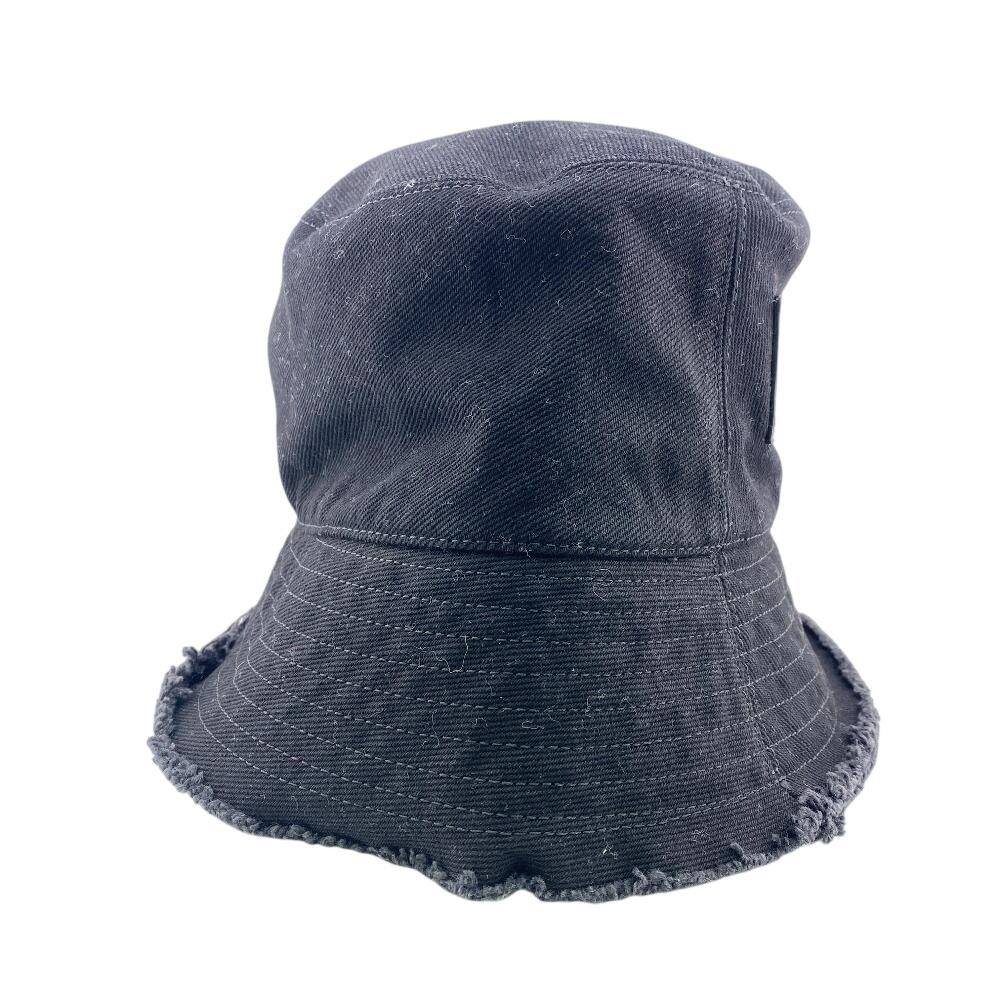 Loewe K820HB1X20 Logo Fringe Cotton Hat Black Cotton Women Used