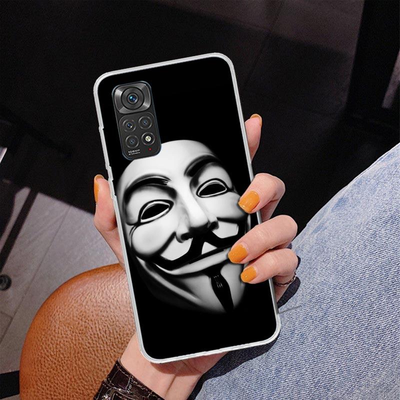 Anonymous V Mask Phone Case For Xiaomi Redmi Note 15 14 13 12S 12 11 Pro Plus 14S 11S 11E 10 10S 11T 5G Personalized Cover Redmi