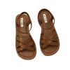 2024 Summer Women's Breathable Flat Sandals: Soft Fairy Style Roman Beach Shoes for Students