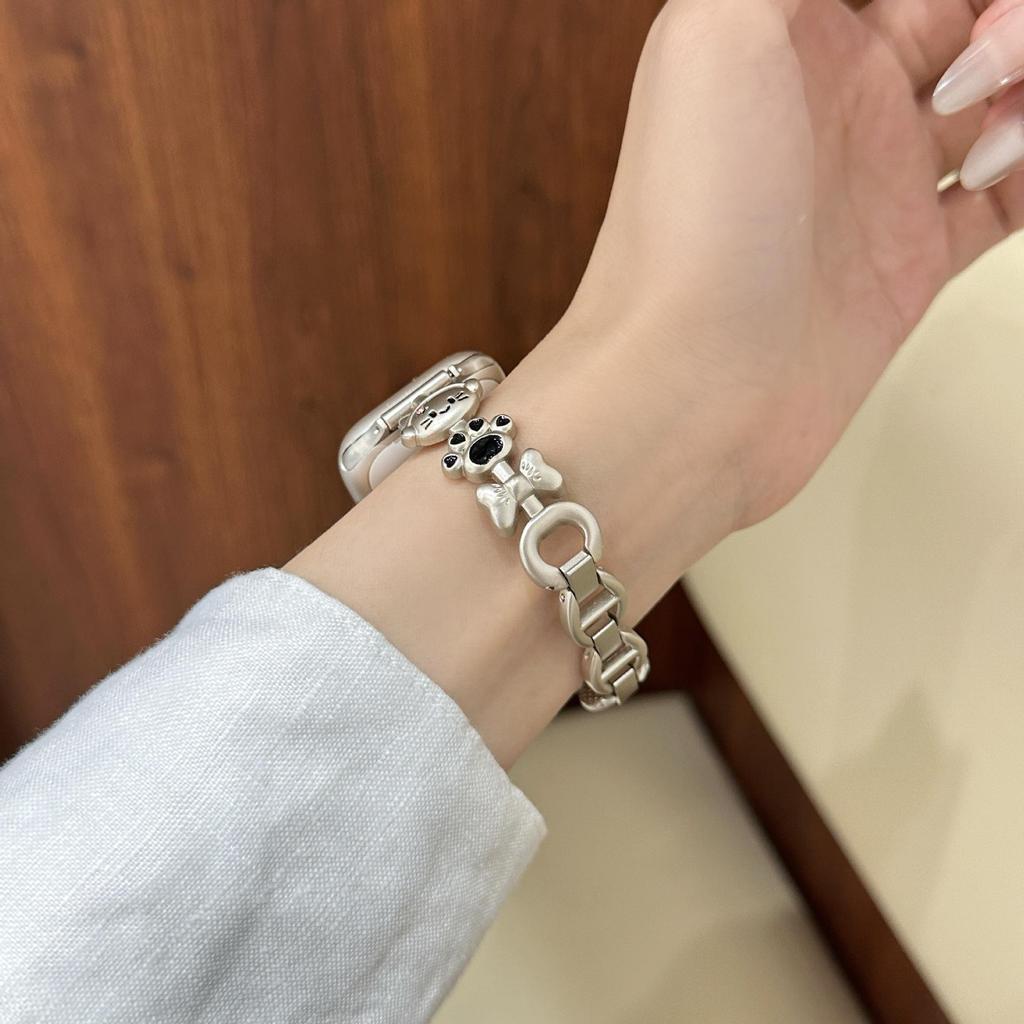 Compatible Apple Watch Band Cat Design Metal Bracelet iWatch SE Series 10 Women