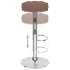 Bar Stool Set of 2 Brown Fabric