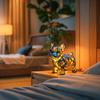 Dog Lamp Stained Resin Dog Tabletop Night Light Vintage Night Light Animals Sculpture for Bedroom and Living Room Decoration