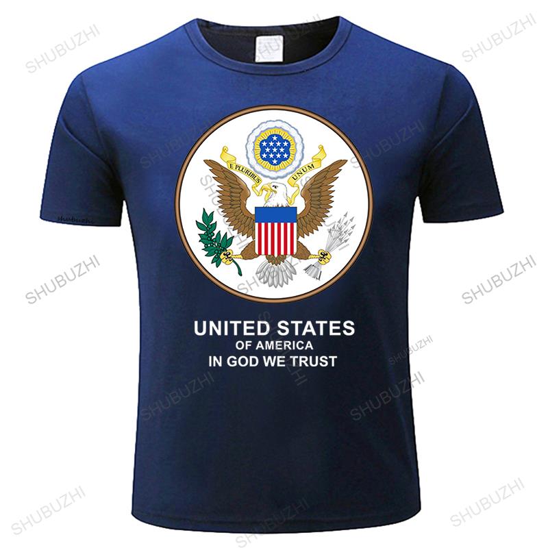 Mens Luxury Cotton T Shirt Men Oneck Tees United States Of America In God We Trust Loose Tops For Him Plus Size Teeshirt