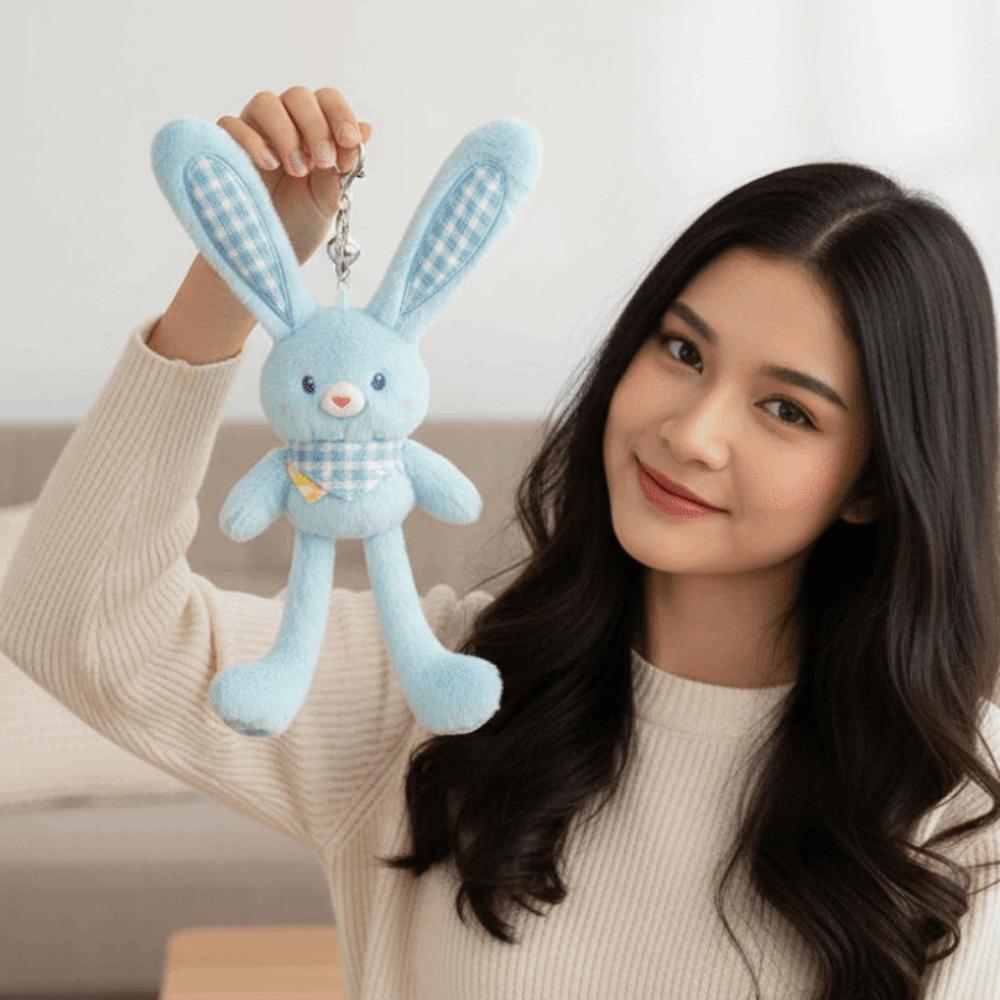 Soft Stuffed Stuffed Bunny Key Chain 30cm Size Schoolbag Pendant Ear Pulling Rabbit Christmas Gift
