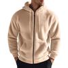 Grenzüberschreitender Außenhandel Amerikanische Winter Herren Dicke Warme Doppelseitige Fleecejacke Reißverschluss Lockere Strickjacke Freizeitjacke mit Kapuze