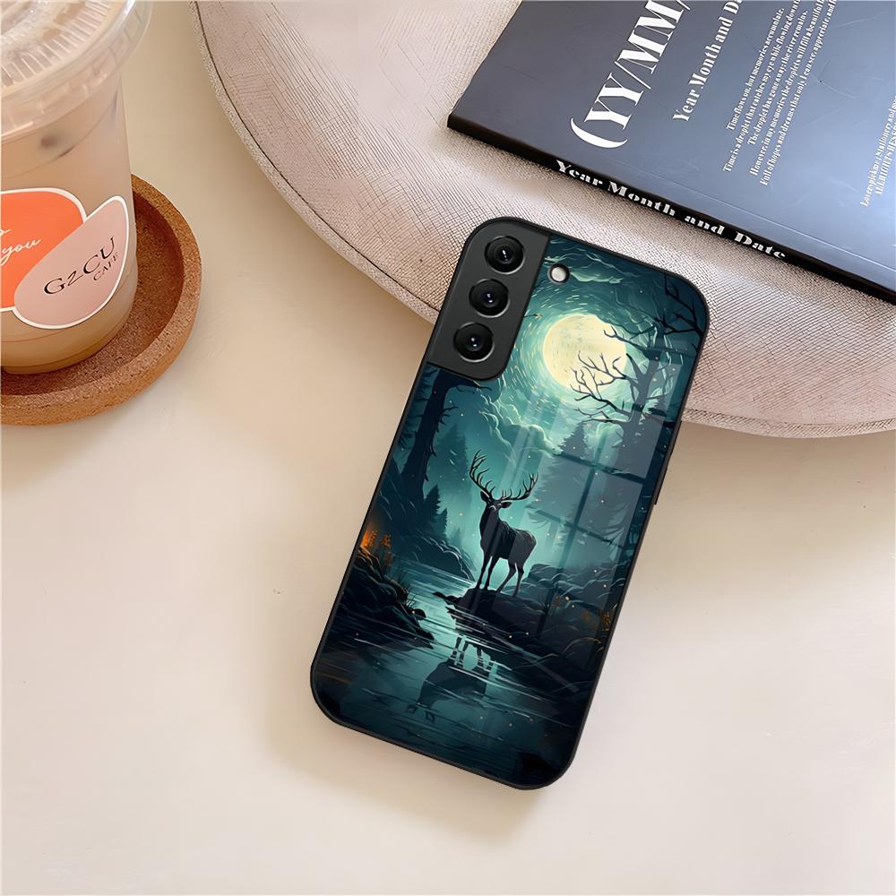 Custodia per Telefono Camo Caccia al Cervo Vetro Per Samsung Galaxy S26 S25 S21 S22 S24 S23 S20 Ultra Fe Plus A16 A24 A55 A53 Coque