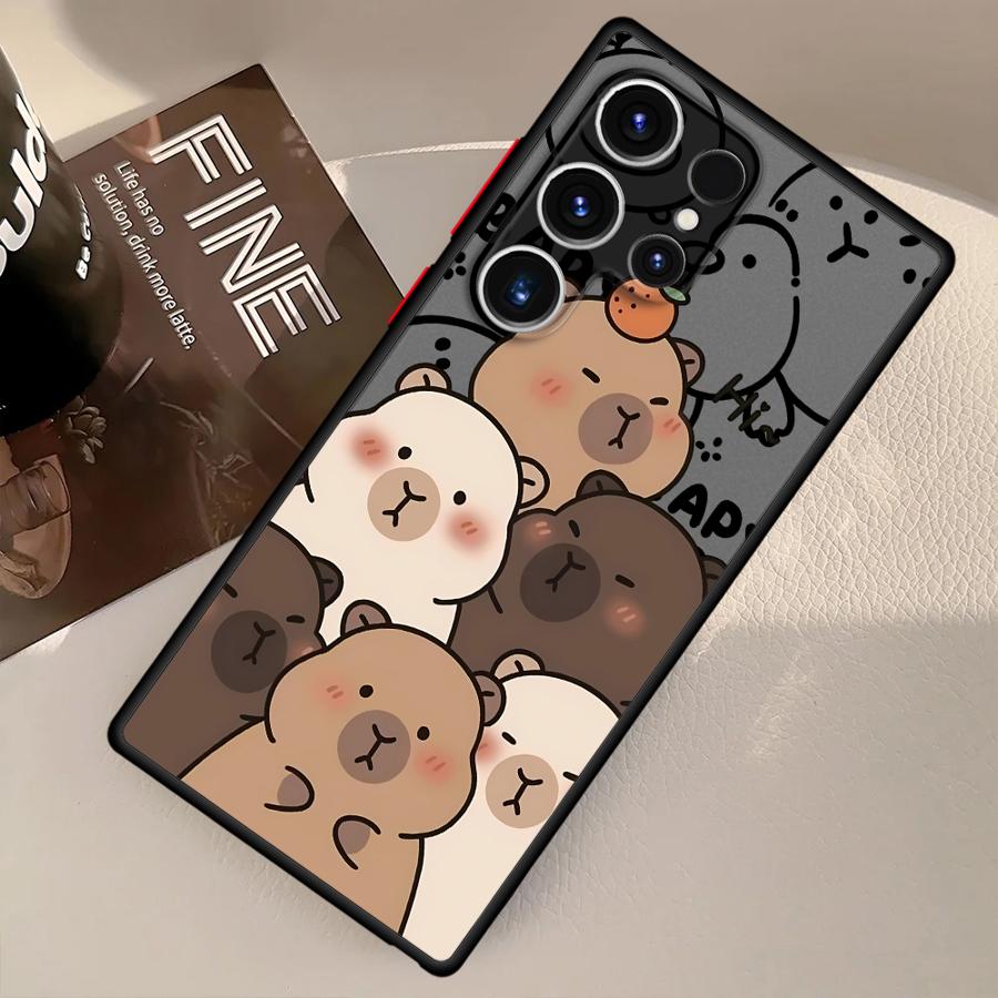 Cute Capybara Back Phone Cover Case for Samsung Galaxy S22 S24 Plus S23 FE S20 Note 20 Ultra 10+ S25 Ultra S21 S25+ S24+ S23+