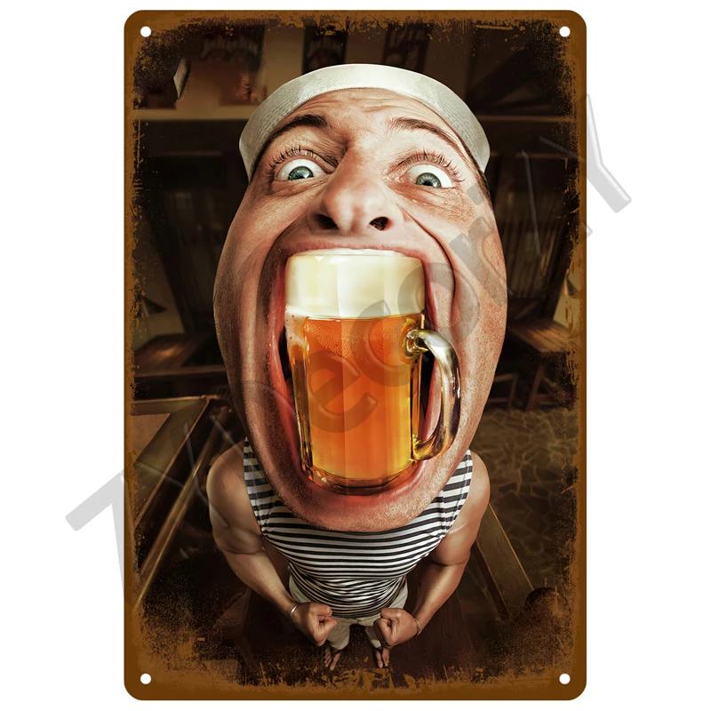 Beer Metal Sign Funny Poster Home Decor For Bar Pub Club Man Cave Tin Sign Rum Brand Vintage Wall Decoration Art Plate Mural