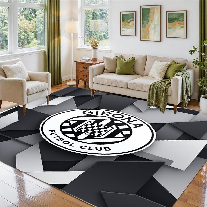 Girona FC Design Crystal Velvet Rug Soft Decorative Mat for Bedroom Entrance