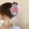 1PC Sweet Fresh Fashion Acrylic Flower Mesh Butterfly Fringed Hair Grab