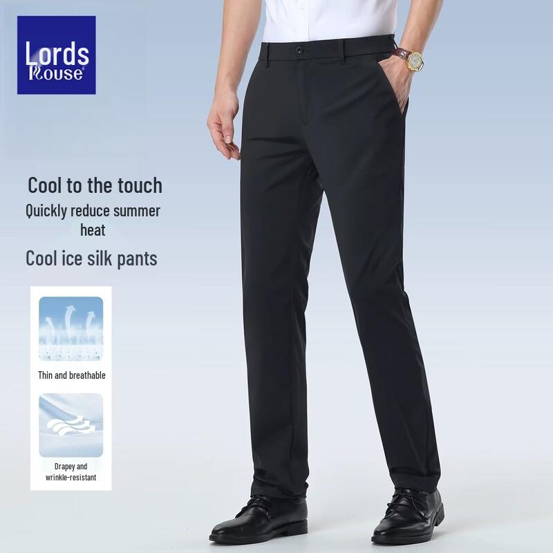 ROOZZ Men s Summer Cool-Touch Straight-Leg Casual Dress Pants 40