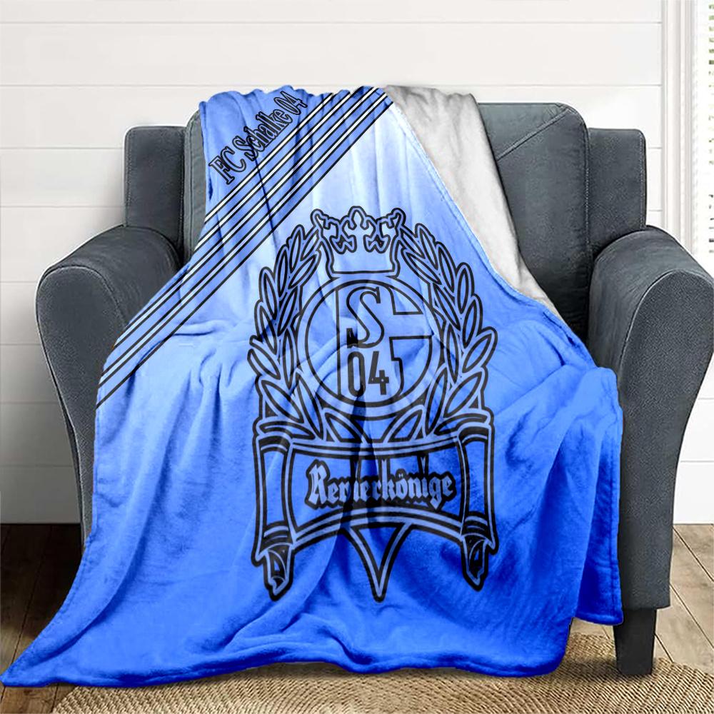 Schalke 04 Printed Flannel Blanket, soft throw for bedroom sofa, washable, Christmas present, great gift.
