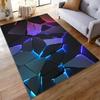Modern Geometric Carpet with LED Light Pattern, Black 3D Style Design Suitable for use as an anti-slip for living room bedroom sofas