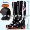 Men's High-Top Waterproof Non-Slip Work Boots with Rubber Sole