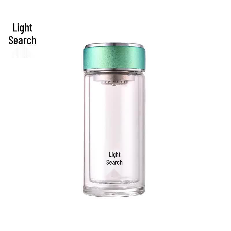 Double-Layer Borosilicate Glass Tea Infuser Mug with Titanium Filter