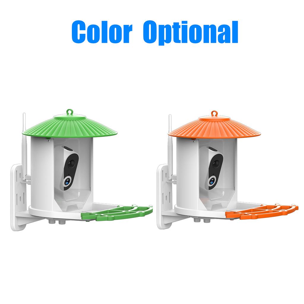 Smart Bird Feeder Camera 1080P HD Camera Color Night Vision Smart AI Identify Bird Species PIR