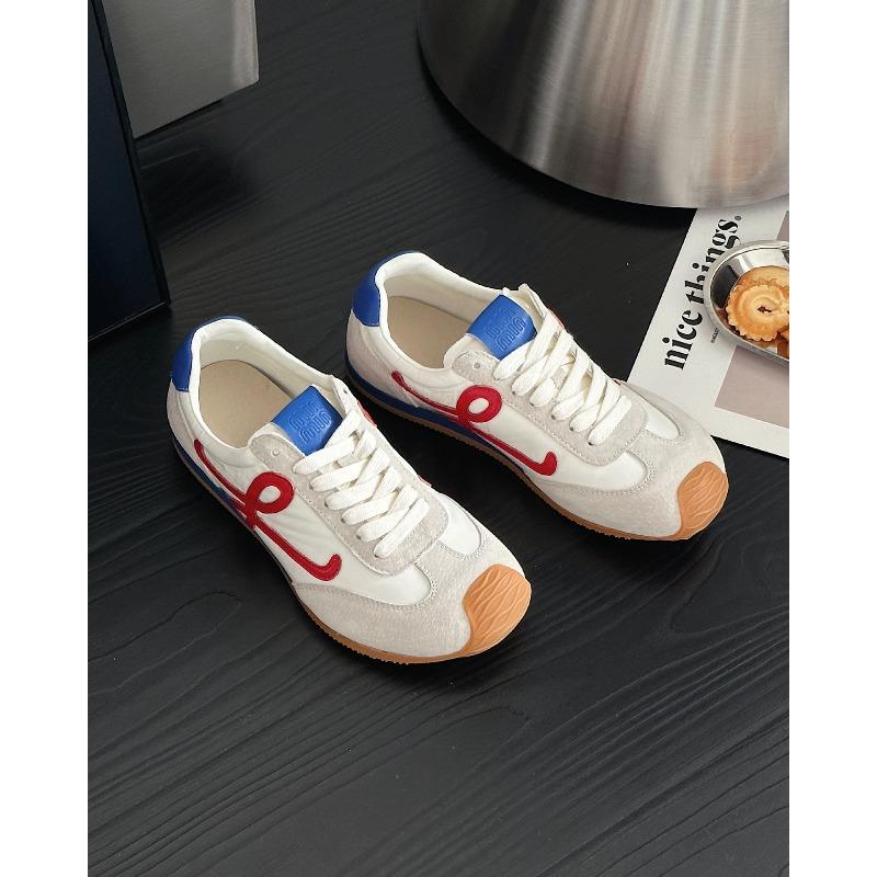 Leather retro women's spring new versatile casual ballet running sports shoes
