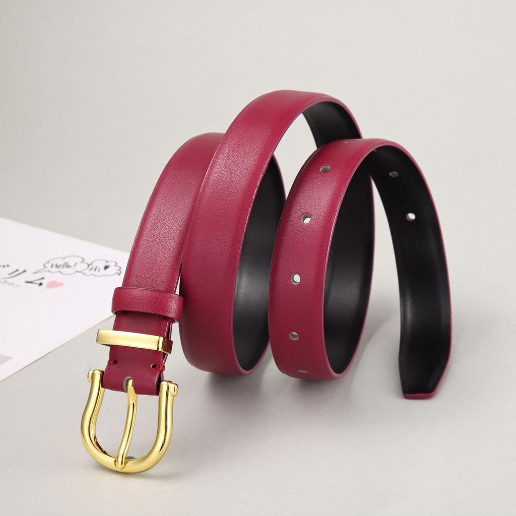 Women's Cowhide Adjustable Genuine Leather Thin Belt for Women's Decoration Versatile Coat Dress for Girls
